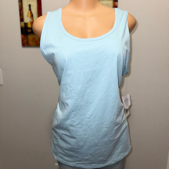NWT WRANGLER TOP SLEEVELESS BABY BLUE WITH POCKET ZIP CLOSURE RT SIDE SIZE XXL - Picture 1 of 5
